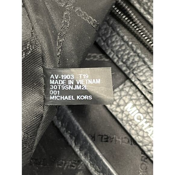 Michael Kors Alanis Pebble Leather Bucket Bag Black Chain Shoulder Hobo - Picture 2 of 15